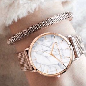 Rose gold marble watch